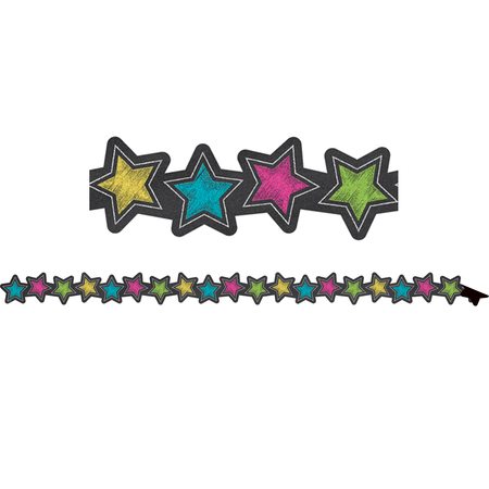 TEACHER CREATED RESOURCES Chalkboard Brights Stars Magnetic Border, 24 Feet/Pack, PK3 TCR77313